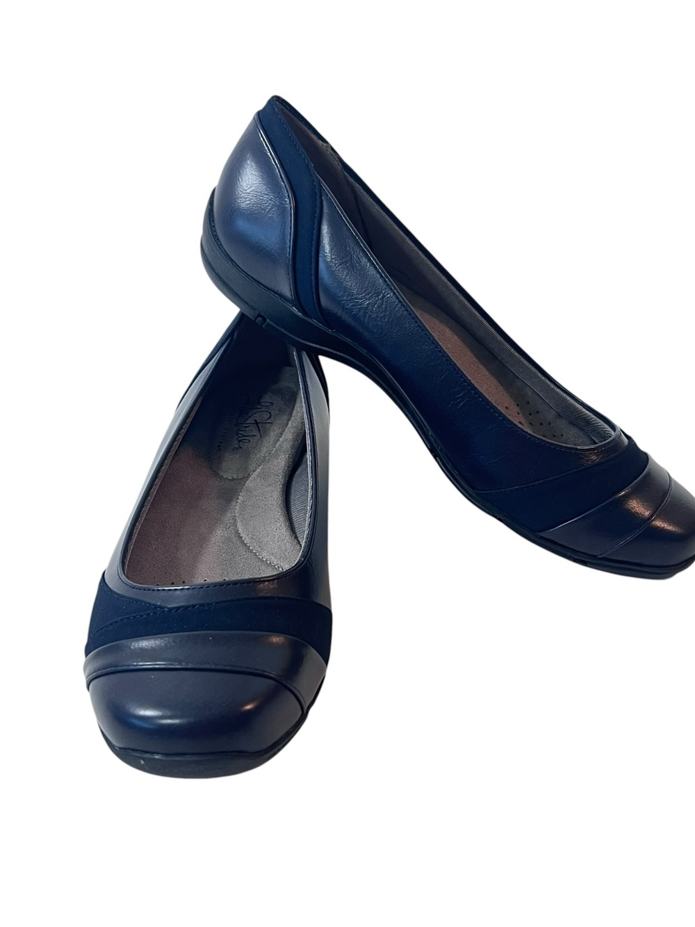 Life Stride Dig Slip On Loafers Flats Womens Size 8.5 New Navy Suede Cowgirl
